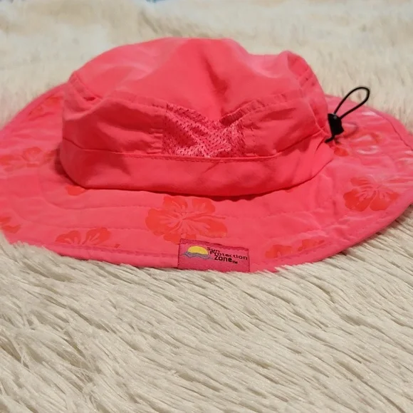 🌺 Sun Protection Zone Girl's Color Changing Sun Hat Bright Pink Floral Print OS - Picture 3 of 5